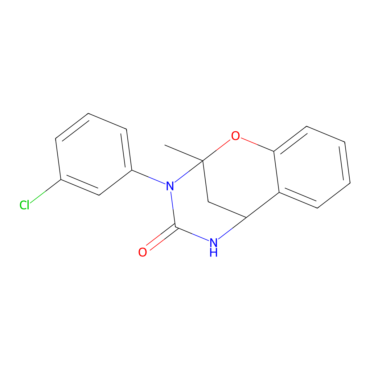 3-(3-chlorophenyl)-2-methyl-5,6-dihydro-2H-2,6-methanobenzo[g][1,3,5]oxadiazocin-4(3H)-one molecular structure, CAS 687580-10-5