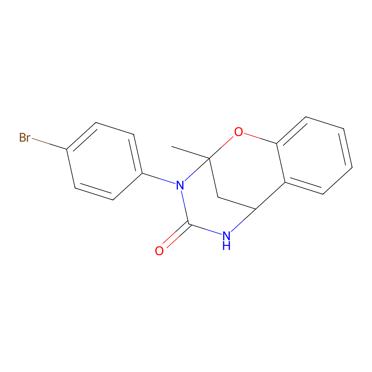 3-(4-bromophenyl)-2-methyl-2,3,5,6-tetrahydro-4H-2,6-methano-1,3,5-benzoxadiazocin-4-one molecular structure, CAS 687580-12-7