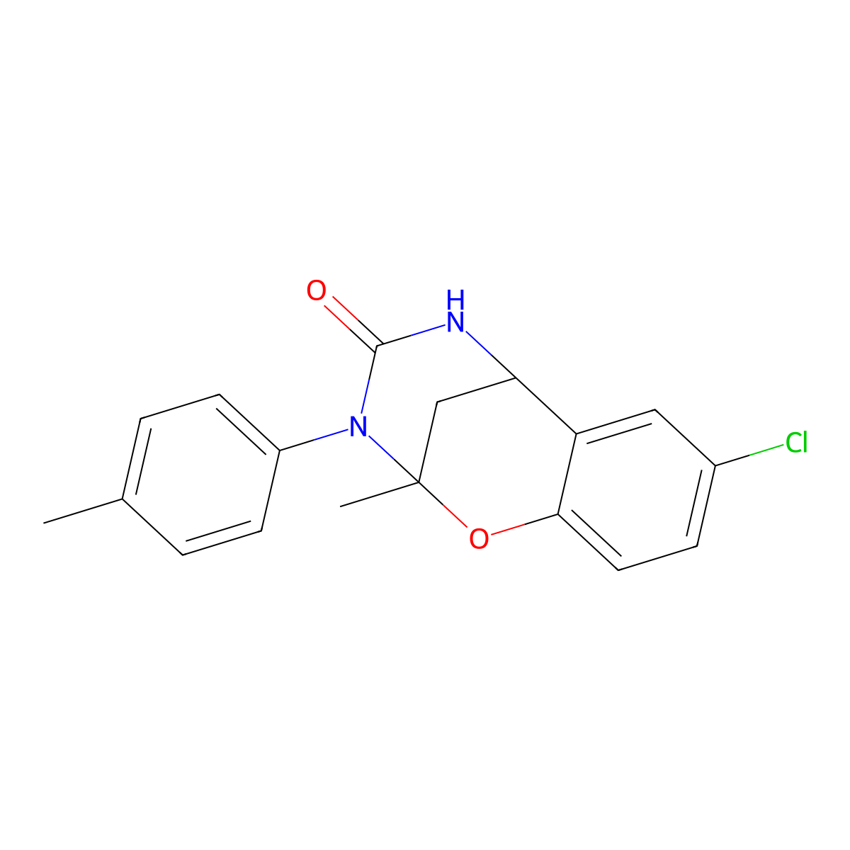 8-chloro-2-methyl-3-(4-methylphenyl)-2,3,5,6-tetrahydro-4H-2,6-methano-1,3,5-benzoxadiazocin-4-one molecular structure, CAS 687580-14-9