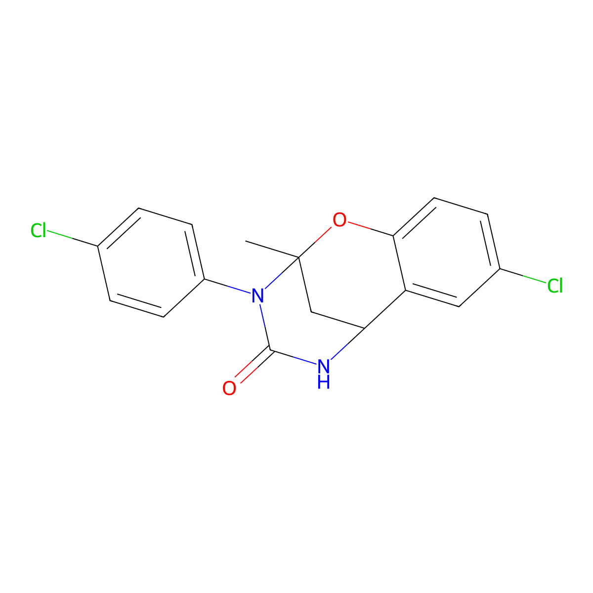 8-chloro-3-(4-chlorophenyl)-2-methyl-5,6-dihydro-2H-2,6-methanobenzo[g][1,3,5]oxadiazocin-4(3H)-one molecular structure, CAS 687580-16-1