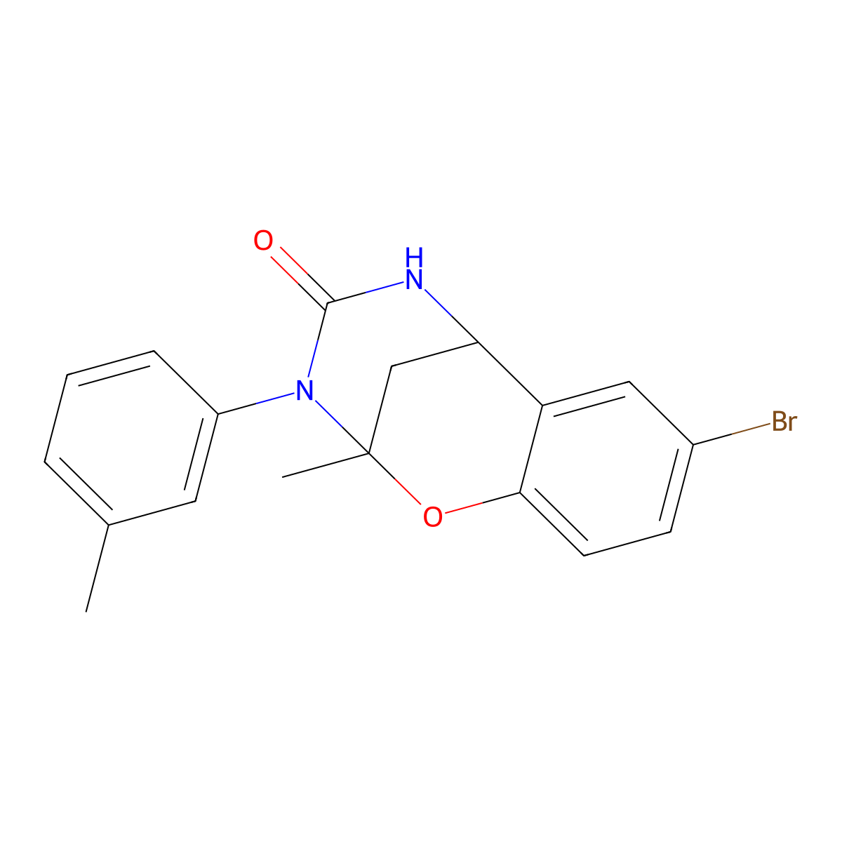 8-bromo-2-methyl-3-(m-tolyl)-5,6-dihydro-2H-2,6-methanobenzo[g][1,3,5]oxadiazocin-4(3H)-one molecular structure, CAS 687580-19-4