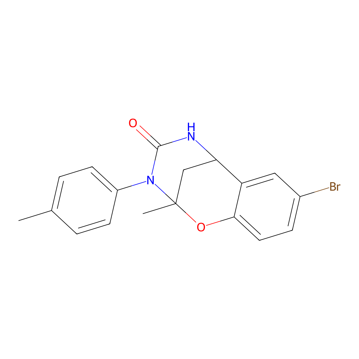 8-bromo-2-methyl-3-(p-tolyl)-5,6-dihydro-2H-2,6-methanobenzo[g][1,3,5]oxadiazocin-4(3H)-one molecular structure, CAS 687580-20-7