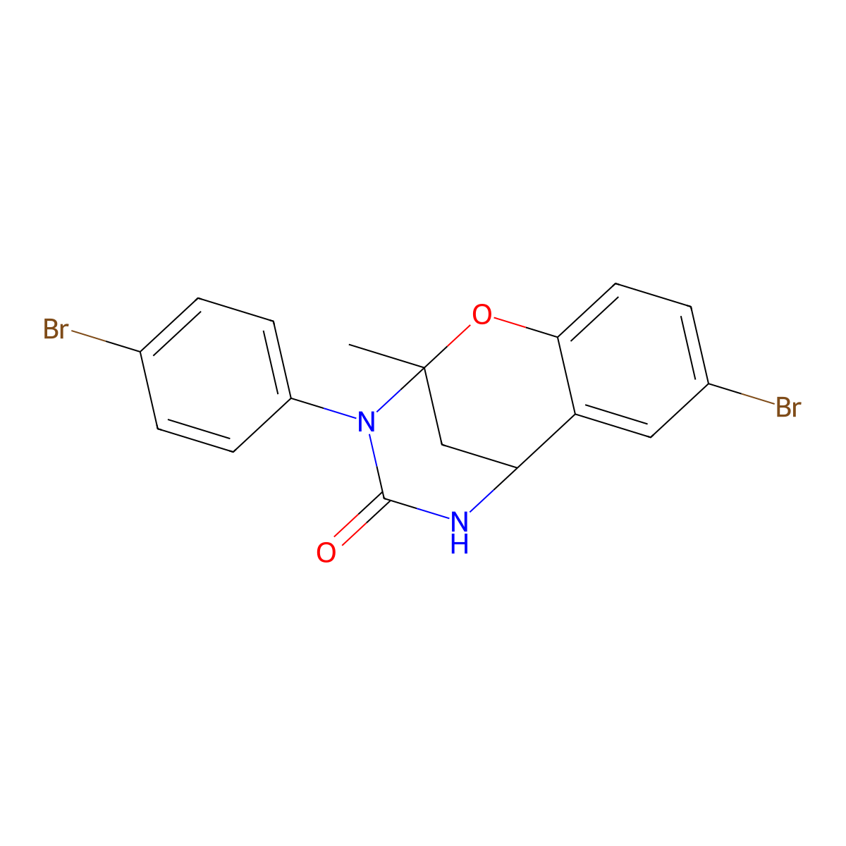8-bromo-3-(4-bromophenyl)-2-methyl-5,6-dihydro-2H-2,6-methanobenzo[g][1,3,5]oxadiazocin-4(3H)-one molecular structure, CAS 687580-23-0