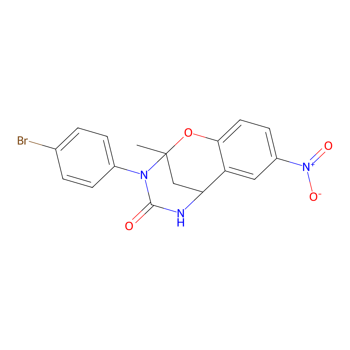 3-(4-bromophenyl)-2-methyl-8-nitro-5,6-dihydro-2H-2,6-methanobenzo[g][1,3,5]oxadiazocin-4(3H)-one molecular structure, CAS 687580-35-4