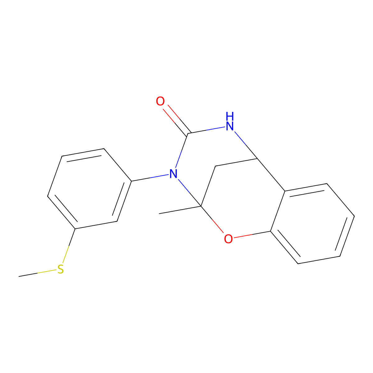 2-methyl-3-(3-(methylthio)phenyl)-5,6-dihydro-2H-2,6-methanobenzo[g][1,3,5]oxadiazocin-4(3H)-one molecular structure, CAS 687580-79-6