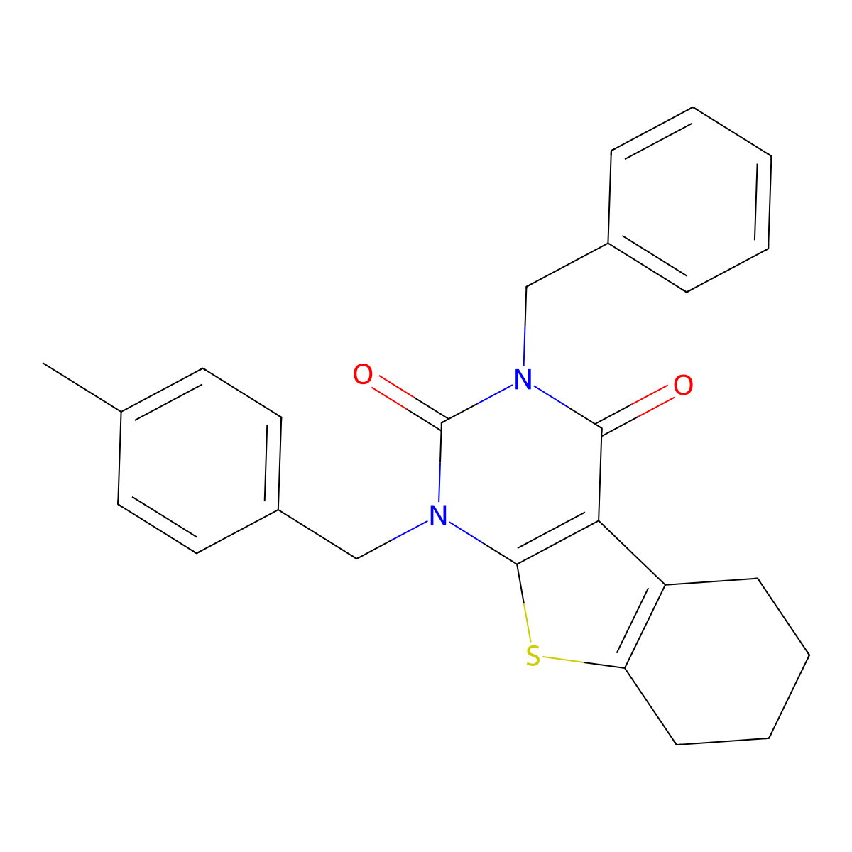 4-Benzyl-6-[(4-methylphenyl)methyl]-8-thia-4,6-diazatricyclo[7.4.0.0^{2,7}]trideca-1(9),2(7)-diene-3,5-dione molecular structure, CAS 687581-50-6