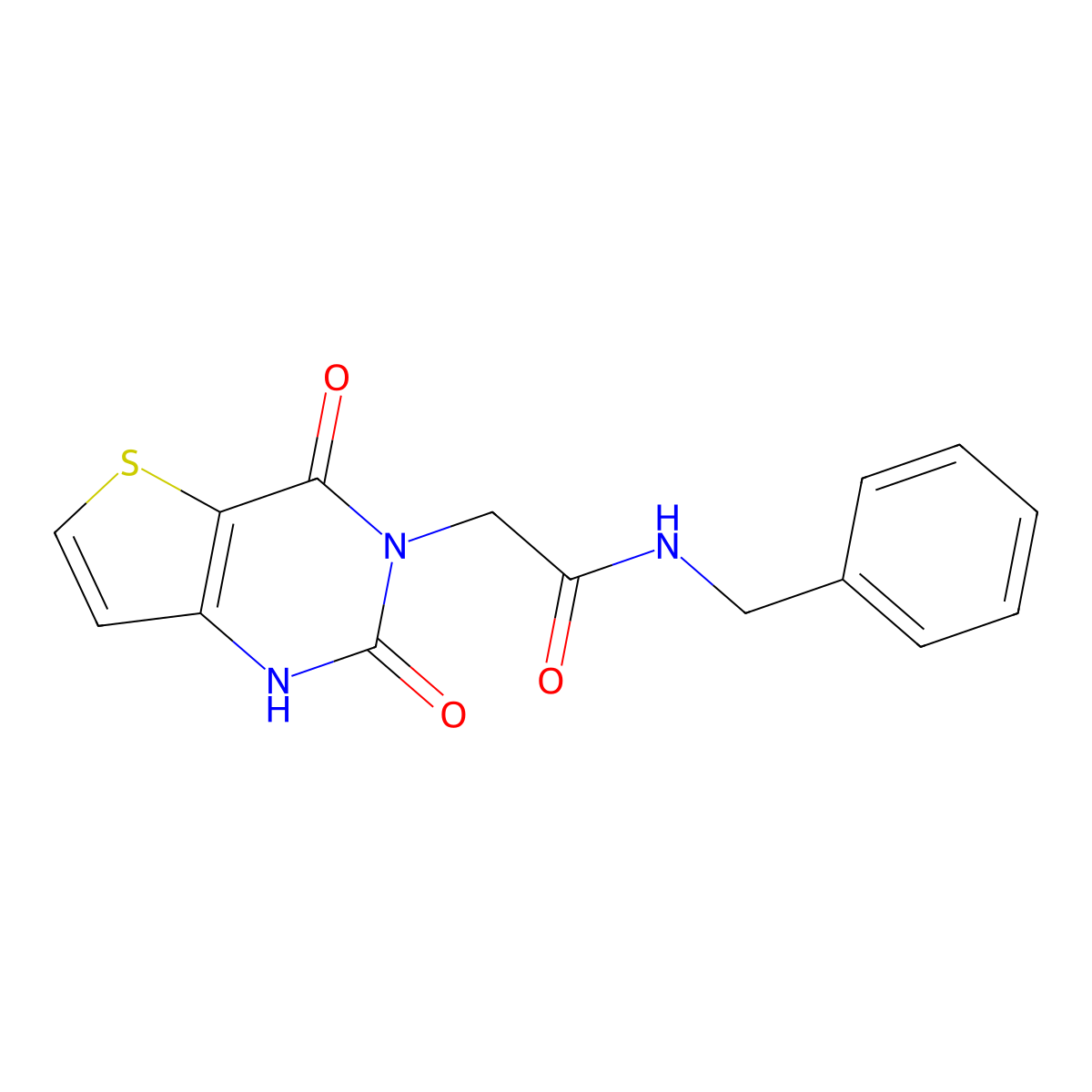 N-benzyl-2-(2,4-dioxo-1H-thieno[3,2-d]pyrimidin-3-yl)acetamide molecular structure, CAS 687582-37-2