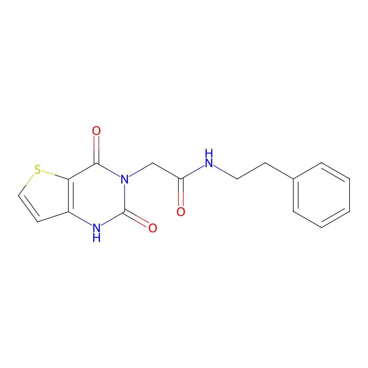 2-(2,4-dioxo-1,4-dihydrothieno[3,2-d]pyrimidin-3(2H)-yl)-N-(2-phenylethyl)acetamide molecular structure, CAS 687582-38-3