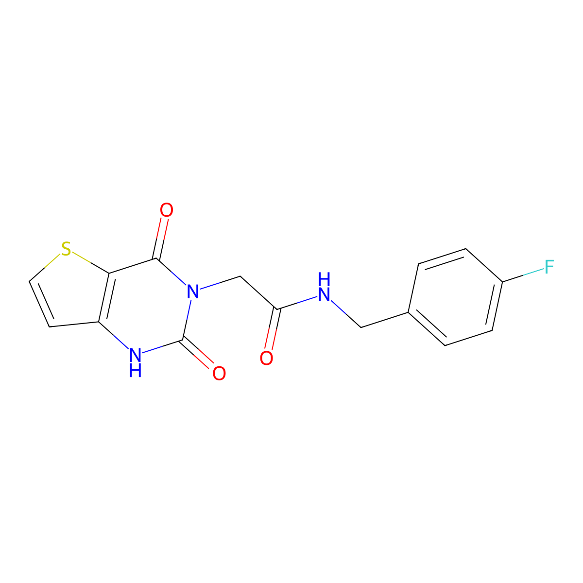2-(2,4-dioxo-1H-thieno[3,2-d]pyrimidin-3-yl)-N-[(4-fluorophenyl)methyl]acetamide molecular structure, CAS 687582-98-5