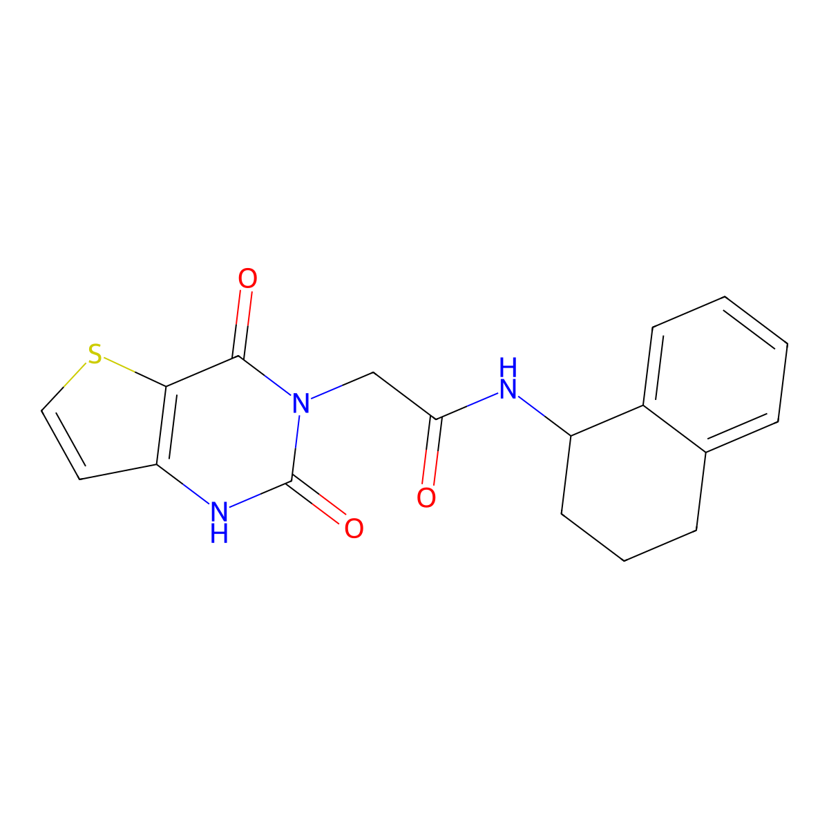 2-(2,4-dioxo-1H-thieno[3,2-d]pyrimidin-3-yl)-N-(1,2,3,4-tetrahydronaphthalen-1-yl)acetamide molecular structure, CAS 687583-11-5