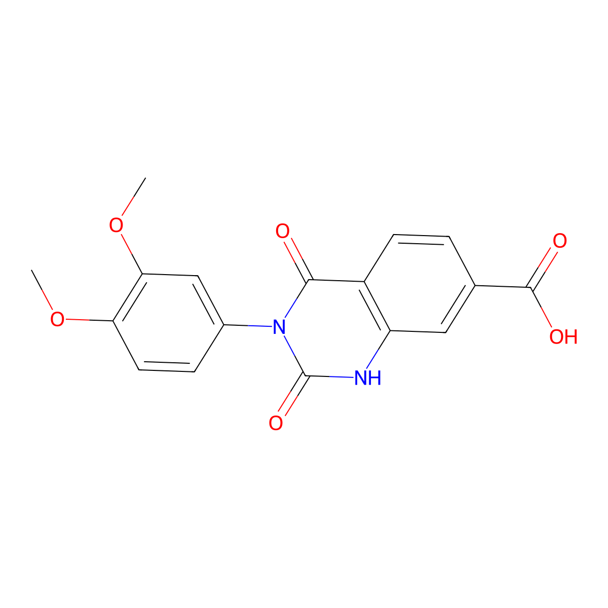 3-(3,4-Dimethoxyphenyl)-2,4-dioxo-1,2,3,4-tetrahydroquinazoline-7-carboxylic acid molecular structure, CAS 687583-99-9