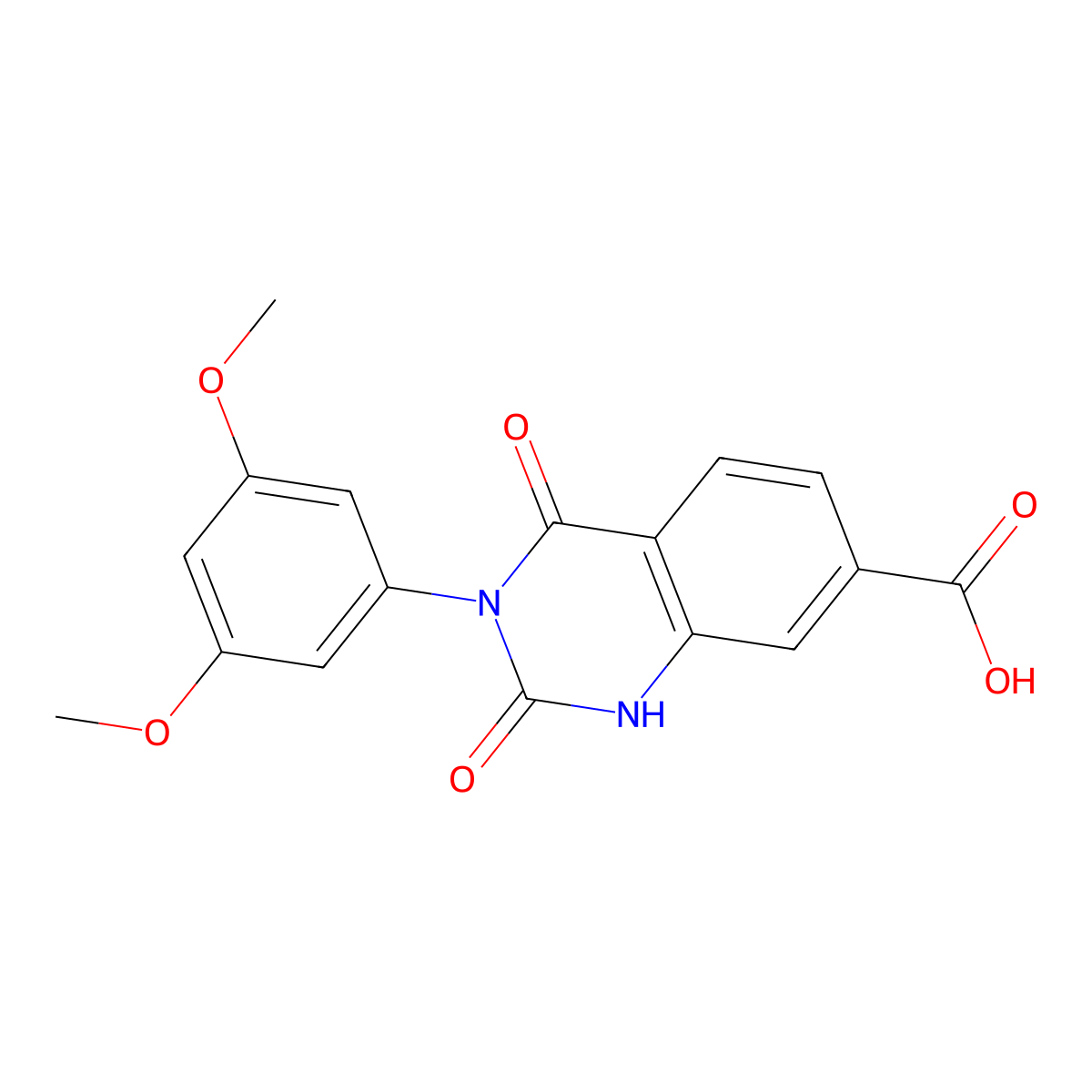 3-(3,5-Dimethoxyphenyl)-2,4-dioxo-1,2,3,4-tetrahydroquinazoline-7-carboxylic acid molecular structure, CAS 687584-00-5