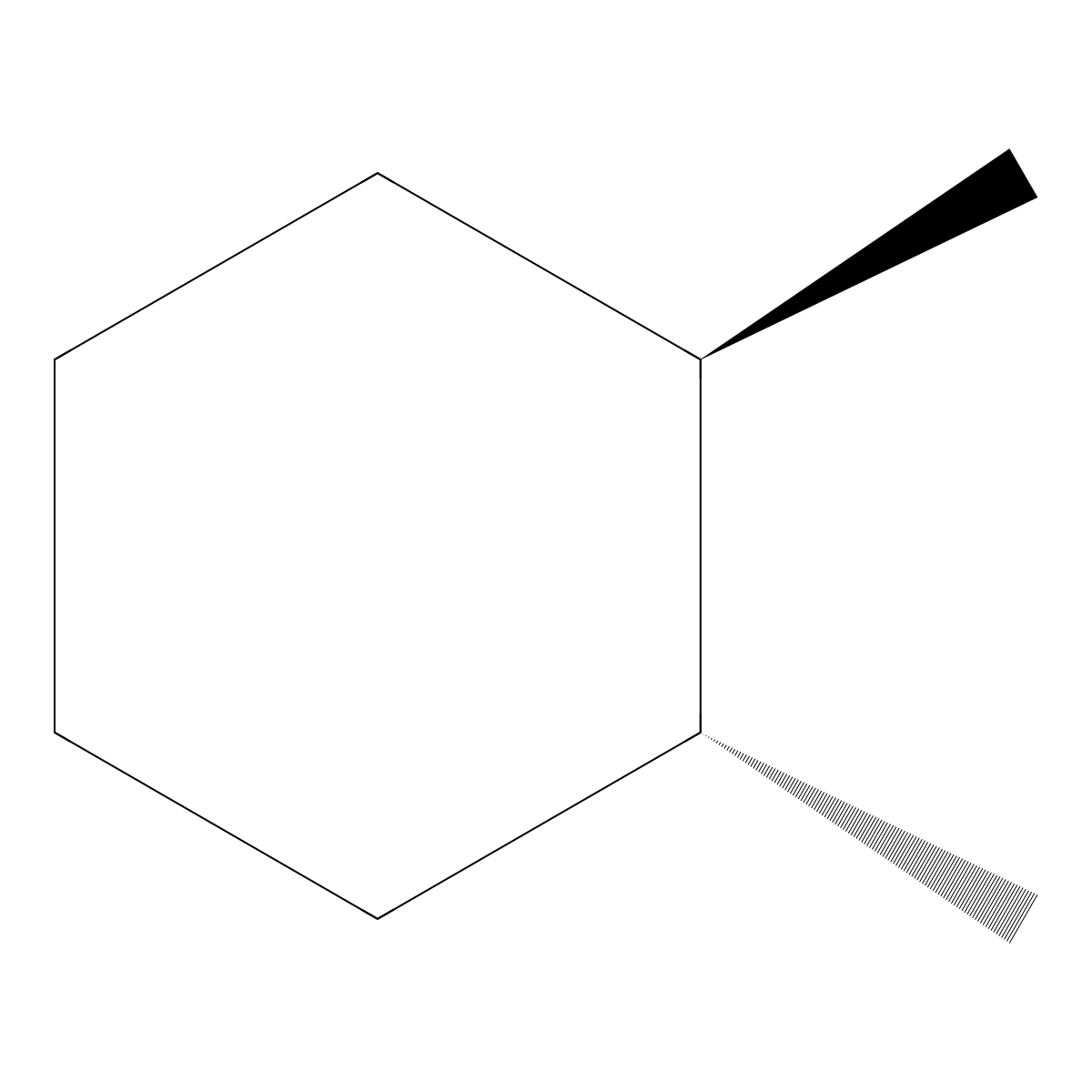 1,2-Dimethylcyclohexane, trans- molecular structure, CAS 6876-23-9