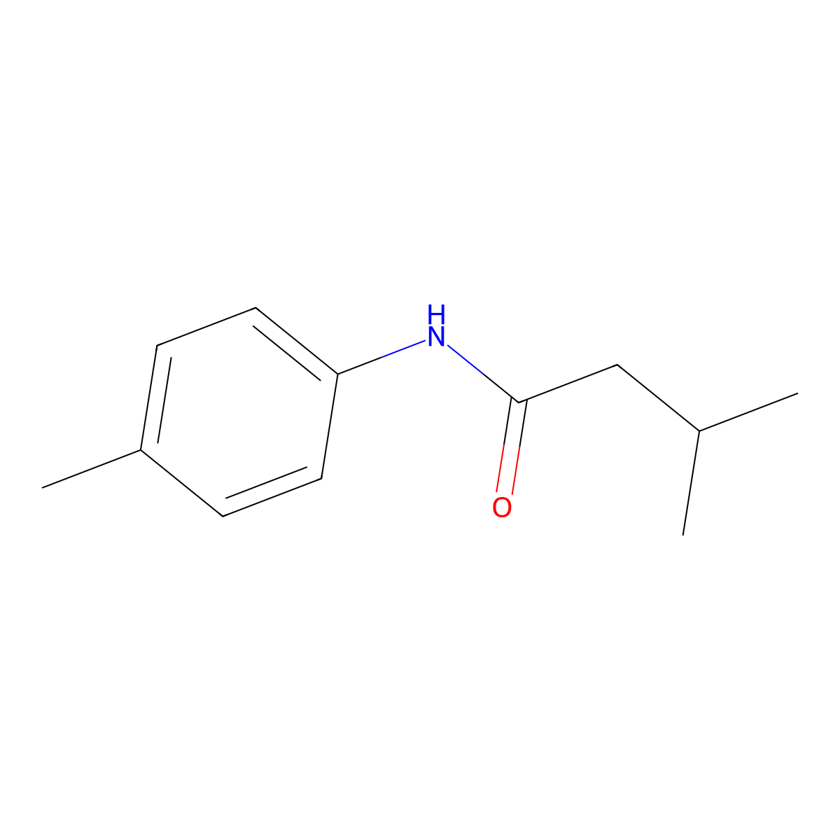 3-methyl-N-(4-methylphenyl)butanamide molecular structure, CAS 6876-50-2