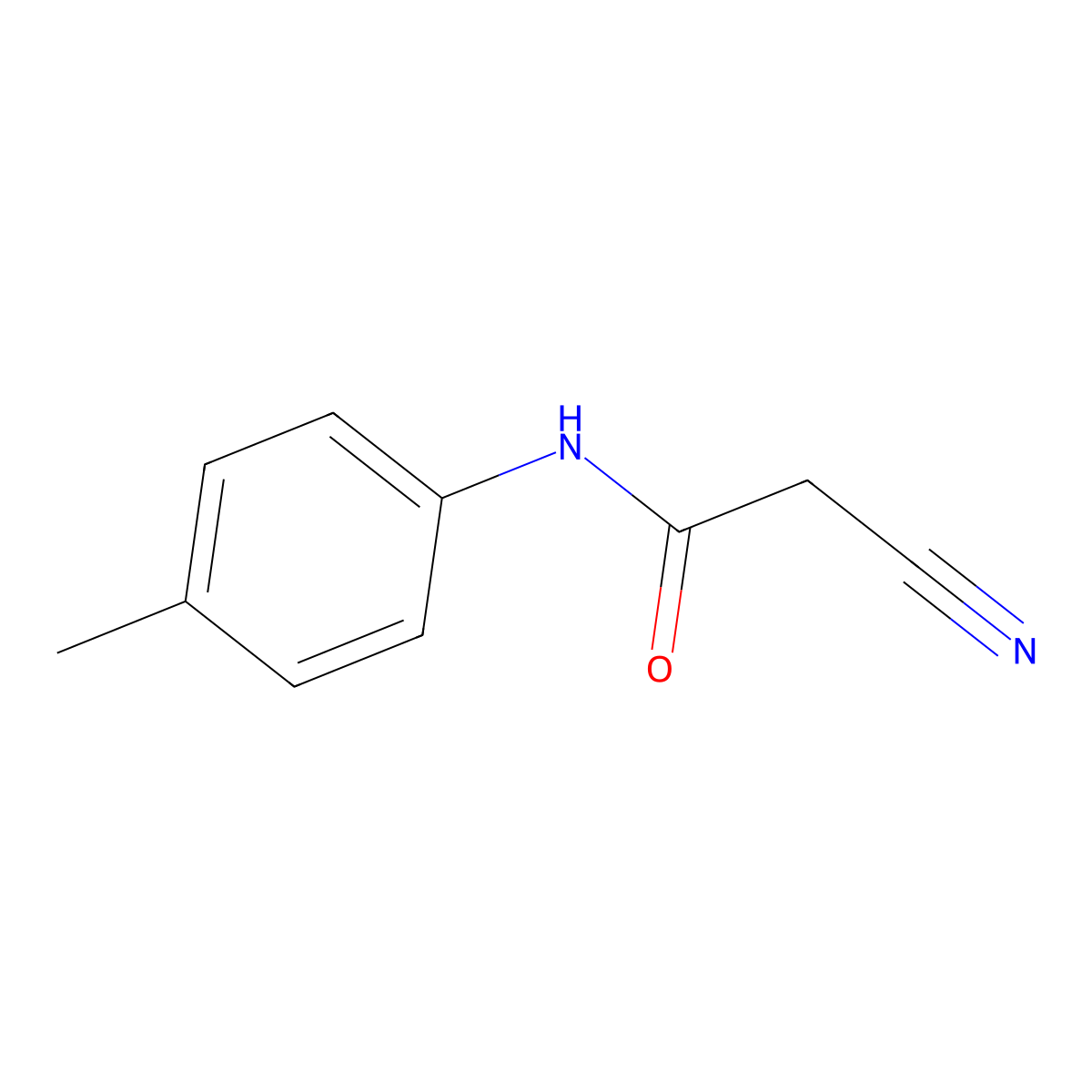 2-cyano-N-(4-methylphenyl)acetamide molecular structure, CAS 6876-54-6