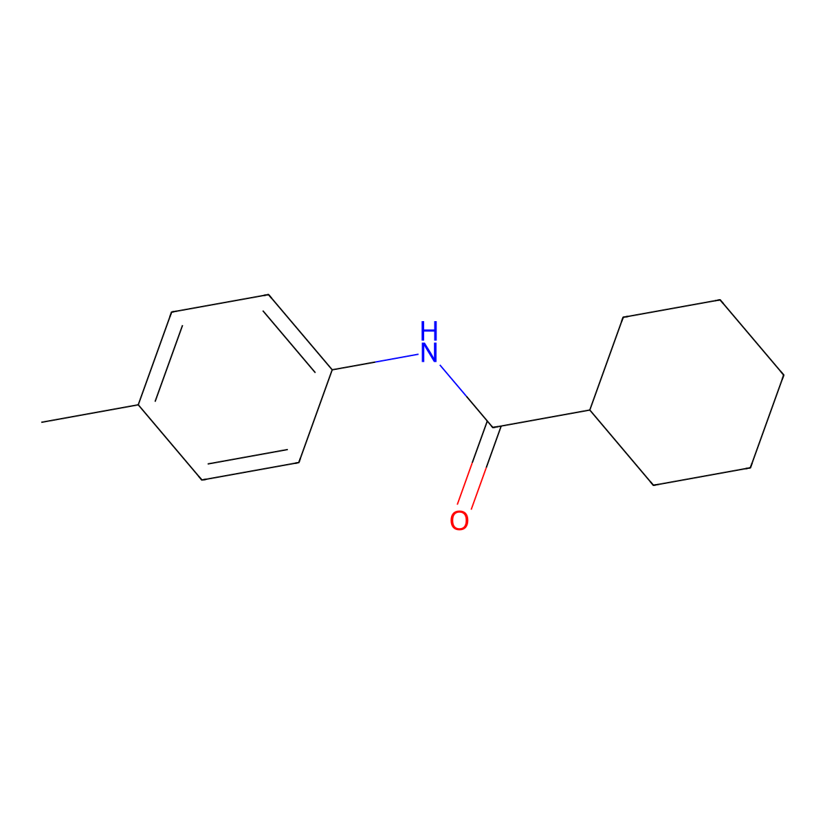 Cyclohexanecarboxamide, N-(4-methylphenyl)- molecular structure, CAS 6876-59-1