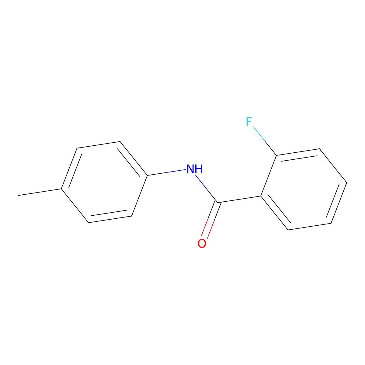 2-Fluoro-N-(4-methylphenyl)benzamide molecular structure, CAS 6876-61-5