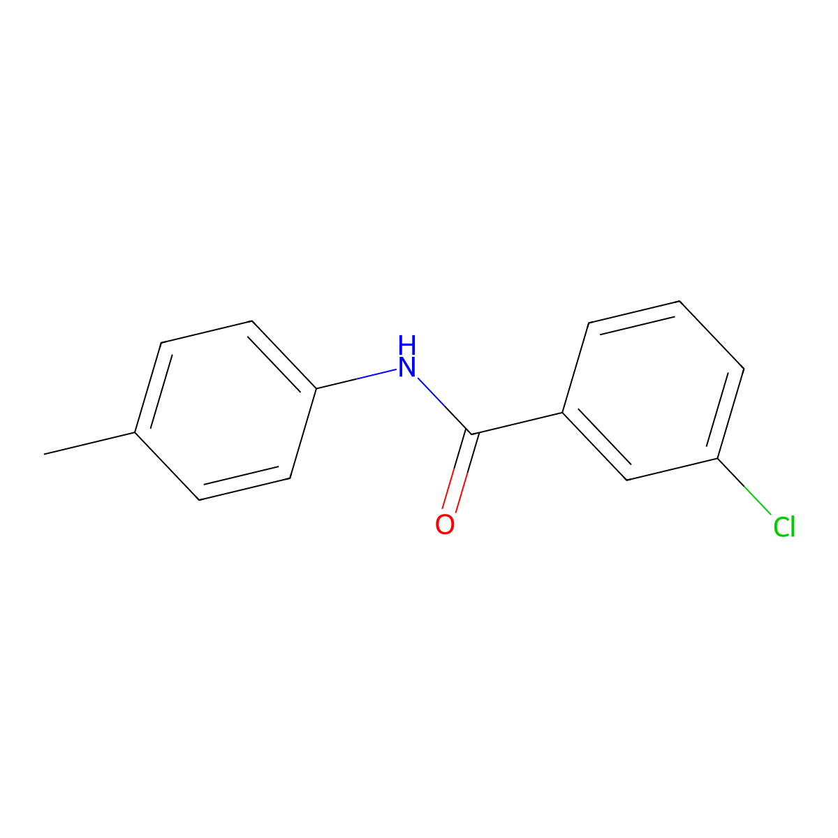 3-chloro-N-(4-methylphenyl)benzamide molecular structure, CAS 6876-64-8