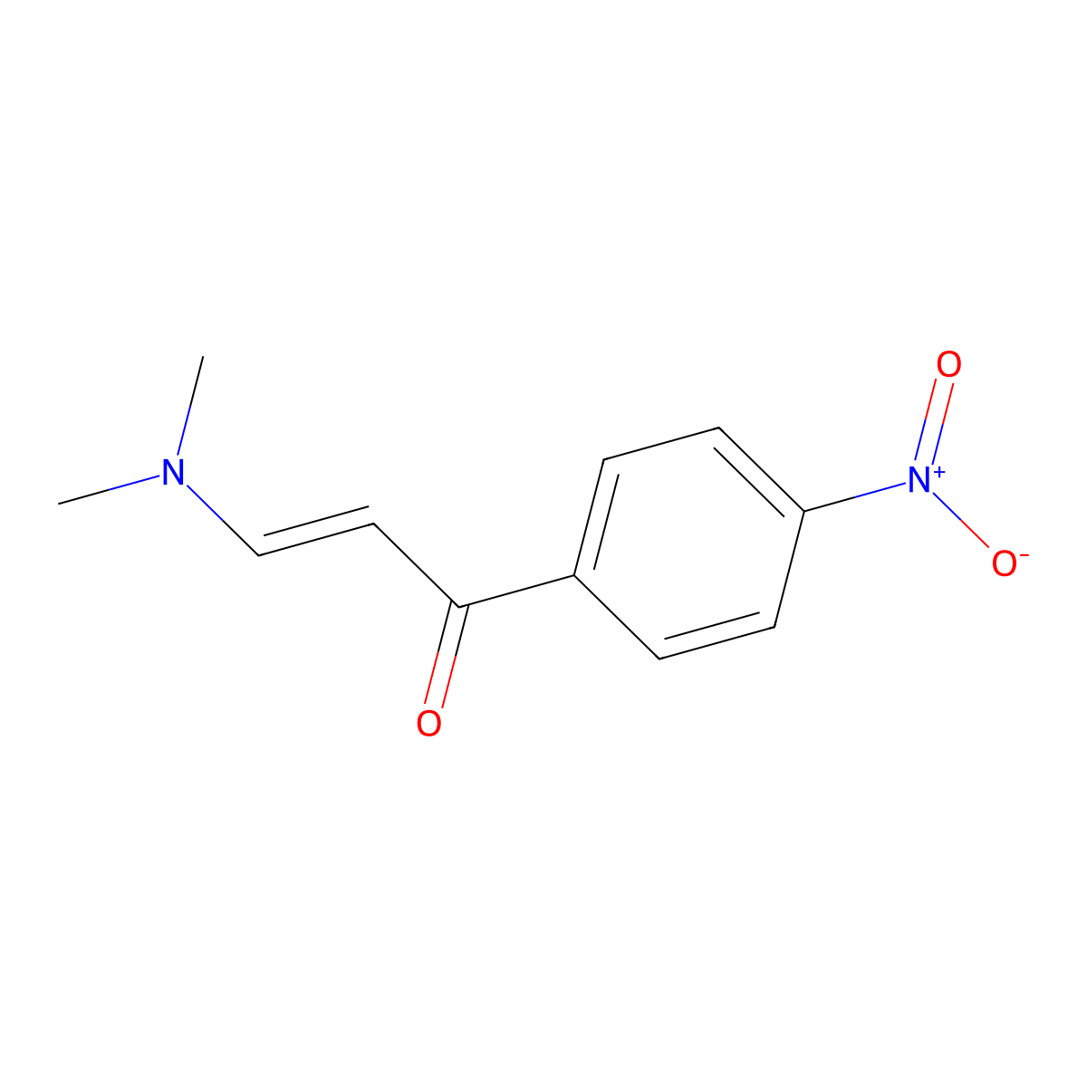 (2E)-3-(dimethylamino)-1-(4-nitrophenyl)prop-2-en-1-one molecular structure, CAS 68760-11-2