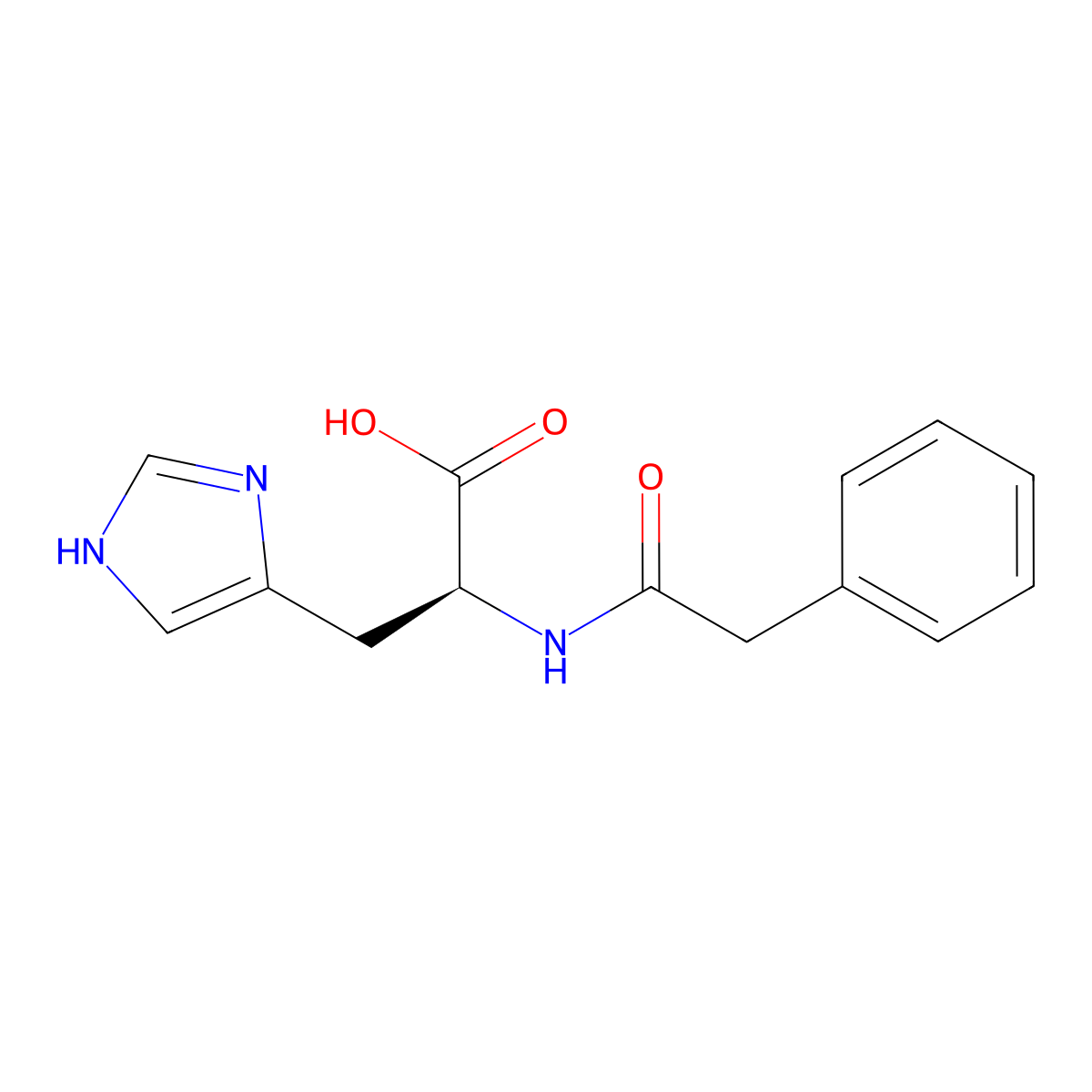 (2S)-3-(1H-imidazol-4-yl)-2-(2-phenylacetamido)propanoic acid molecular structure, CAS 687601-14-5