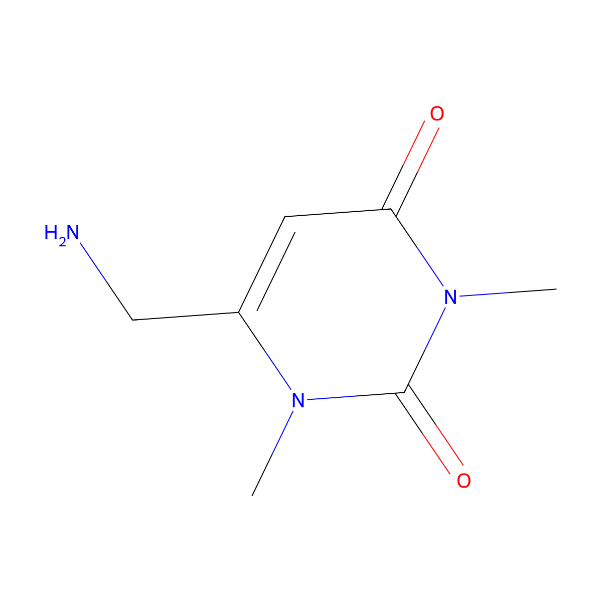 6-(Aminomethyl)-1,3-dimethyl-1,2,3,4-tetrahydropyrimidine-2,4-dione molecular structure, CAS 687608-88-4