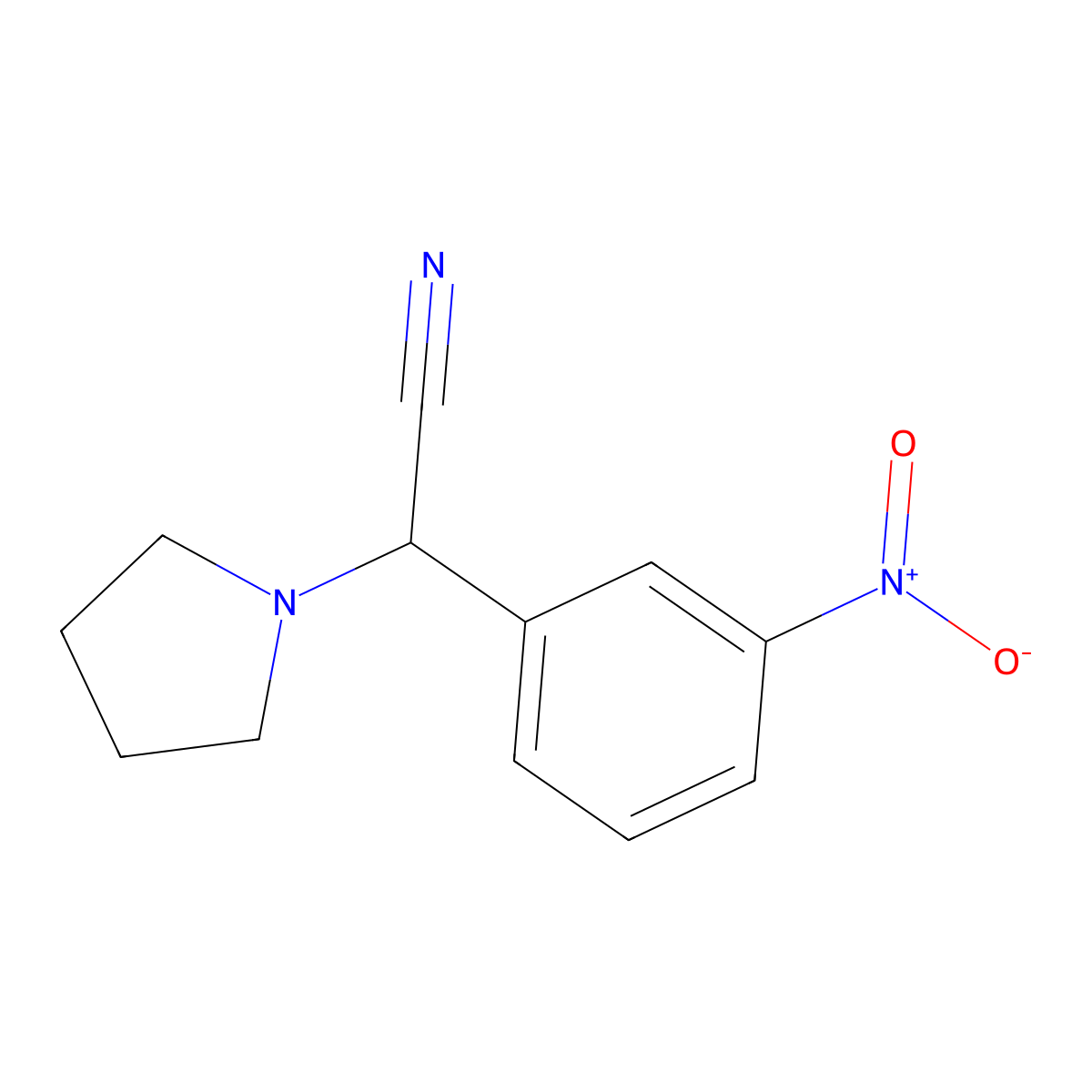 (3-Nitrophenyl)(pyrrolidin-1-yl)acetonitrile molecular structure, CAS 687614-64-8
