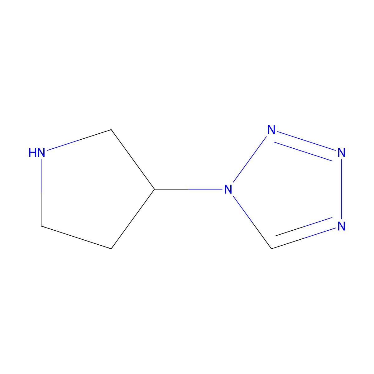 1-(pyrrolidin-3-yl)-1H-1,2,3,4-tetrazole molecular structure, CAS 687622-87-3