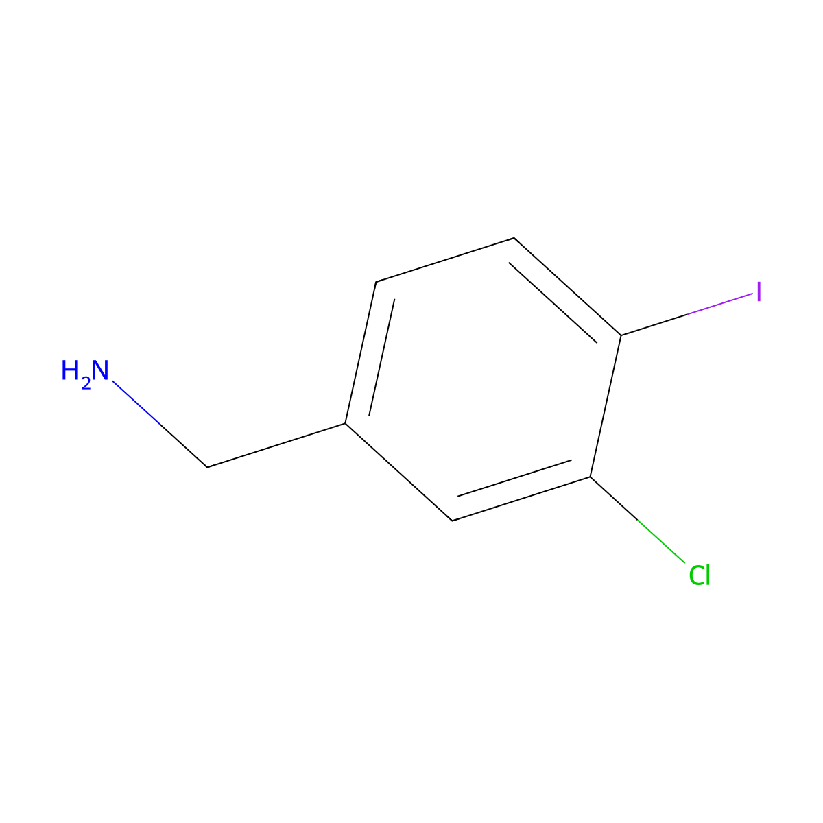(3-Chloro-4-iodophenyl)methanamine molecular structure, CAS 687623-52-5