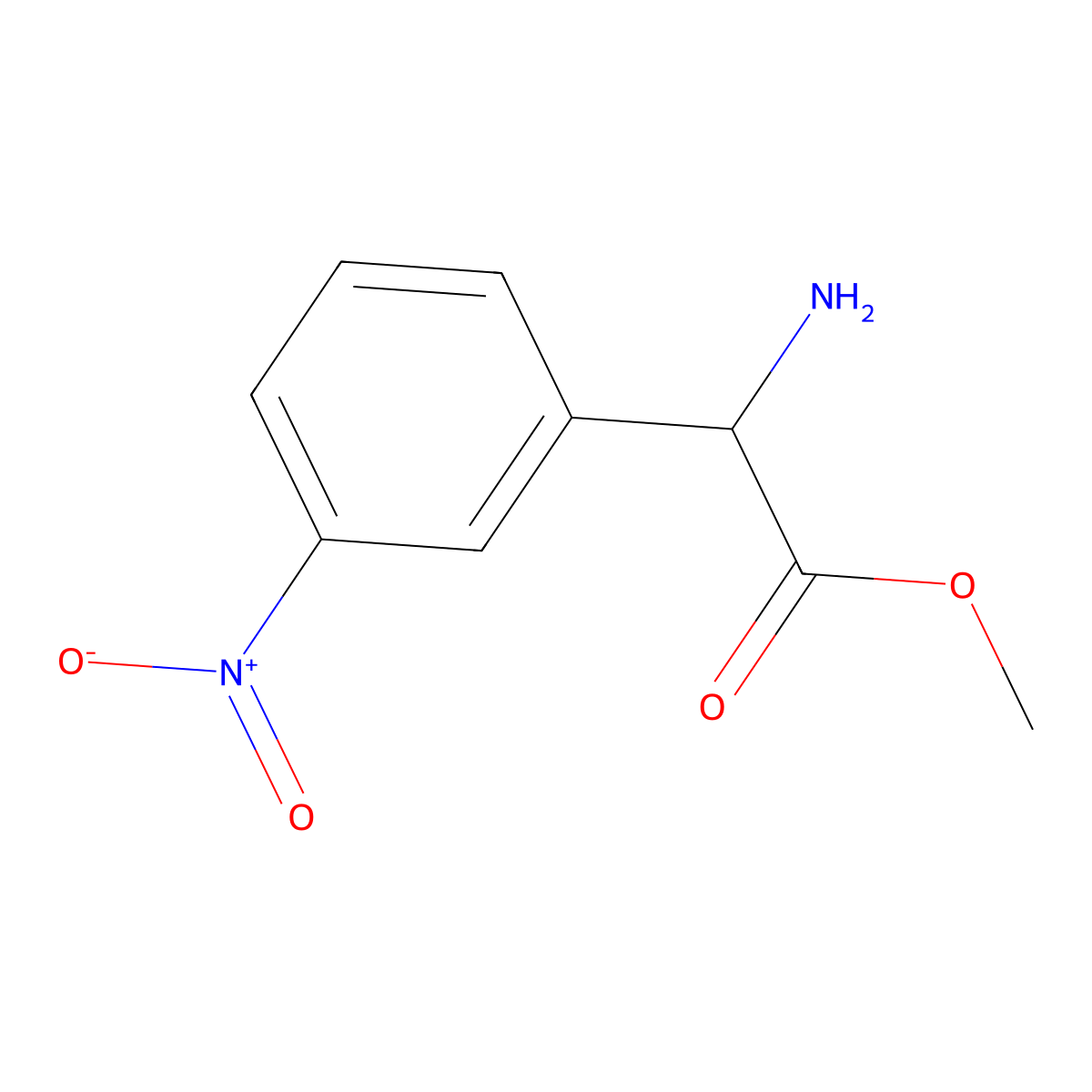 Methyl amino(3-nitrophenyl)acetate molecular structure, CAS 687631-80-7