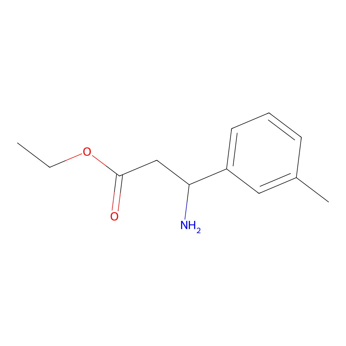 Ethyl 3-amino-3-(3-methylphenyl)propanoate molecular structure, CAS 687634-30-6