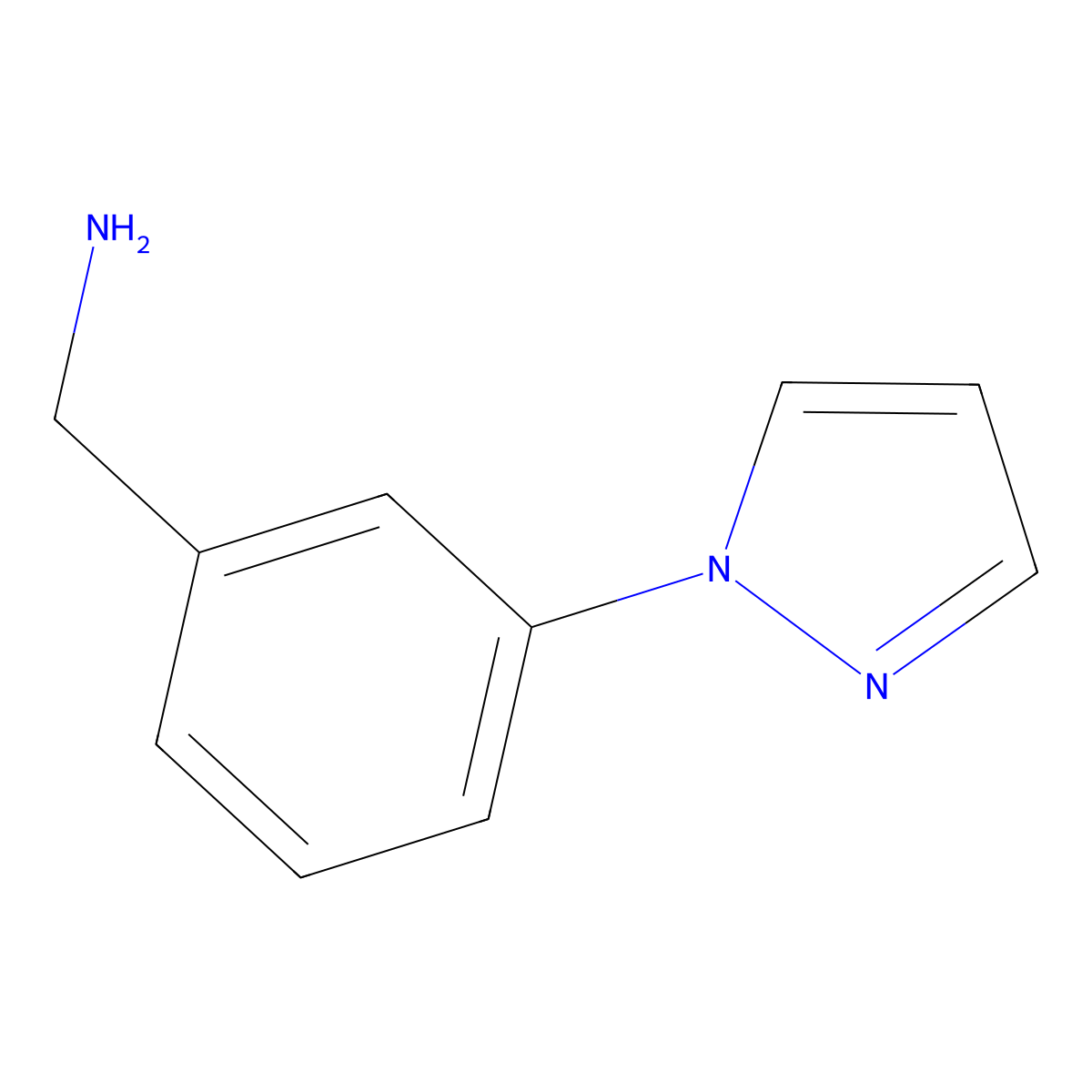 (3-(1H-Pyrazol-1-yl)phenyl)methanamine molecular structure, CAS 687635-04-7