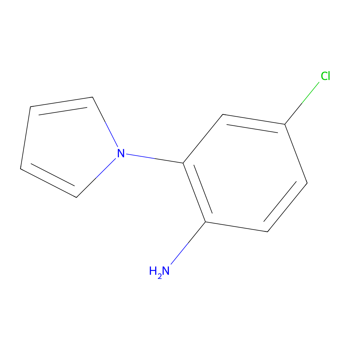 4-chloro-2-(1H-pyrrol-1-yl)aniline molecular structure, CAS 687638-11-5