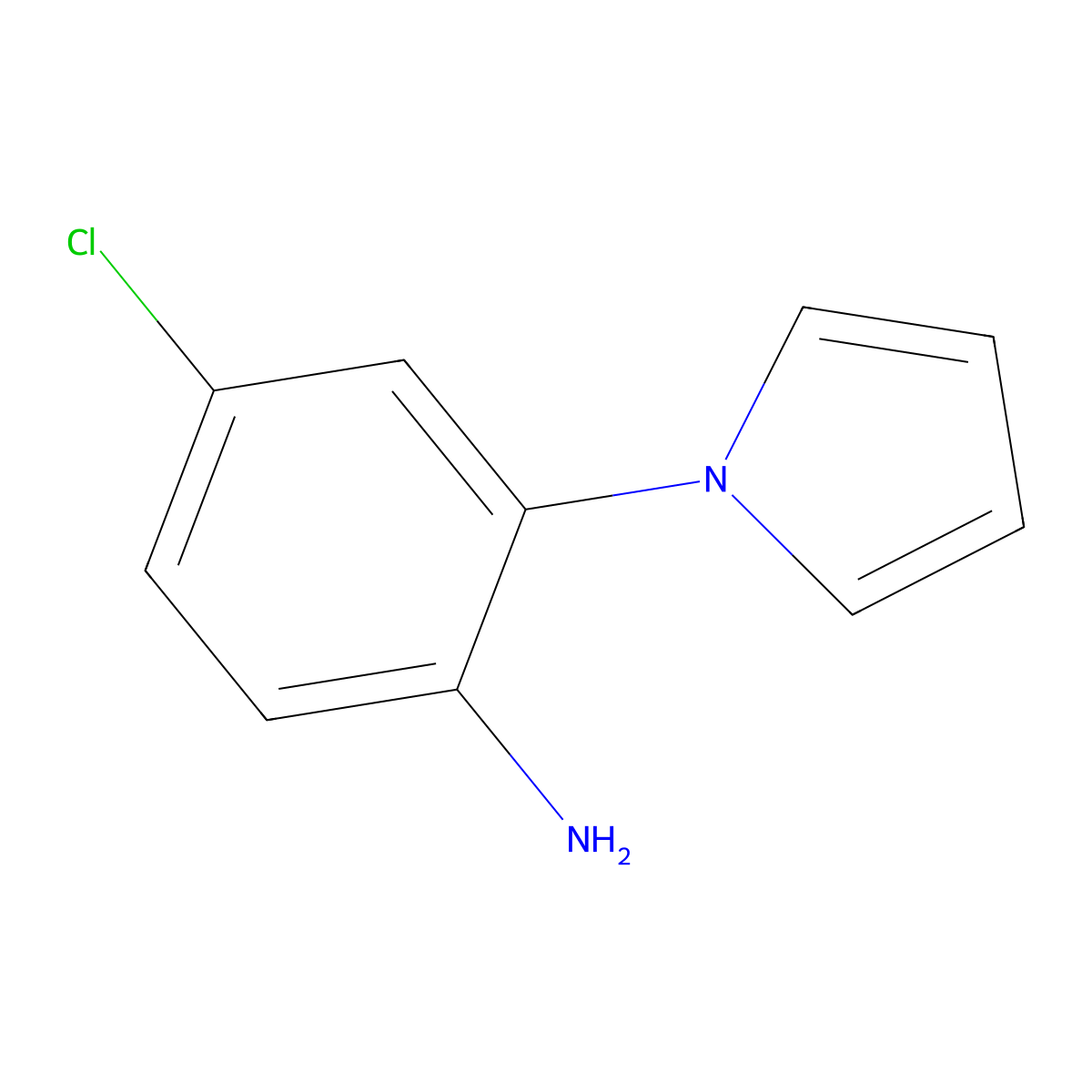 4-chloro-2-(1H-pyrrol-1-yl)aniline molecular structure, CAS 687638-11-5