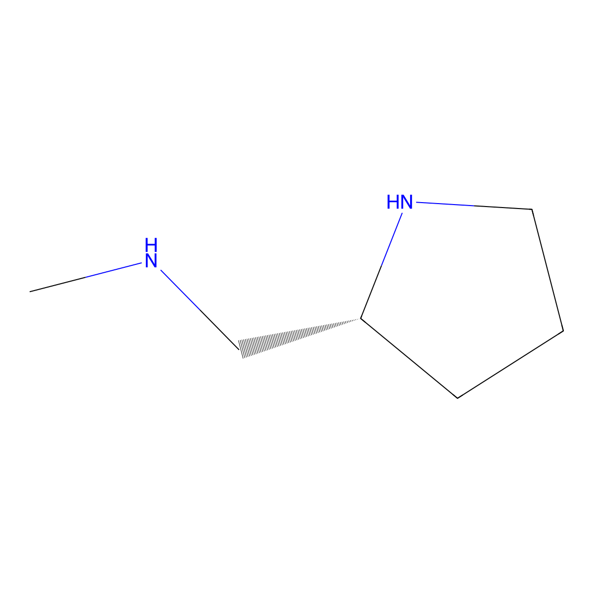 N-methyl-1-[(2R)-pyrrolidin-2-yl]methanamine molecular structure, CAS 68766-97-2