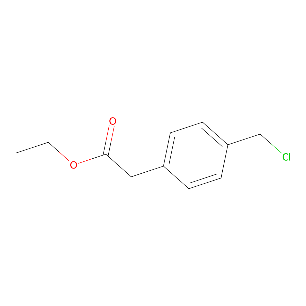 Ethyl 2-(4-(chloromethyl)phenyl)acetate molecular structure, CAS 68767-29-3