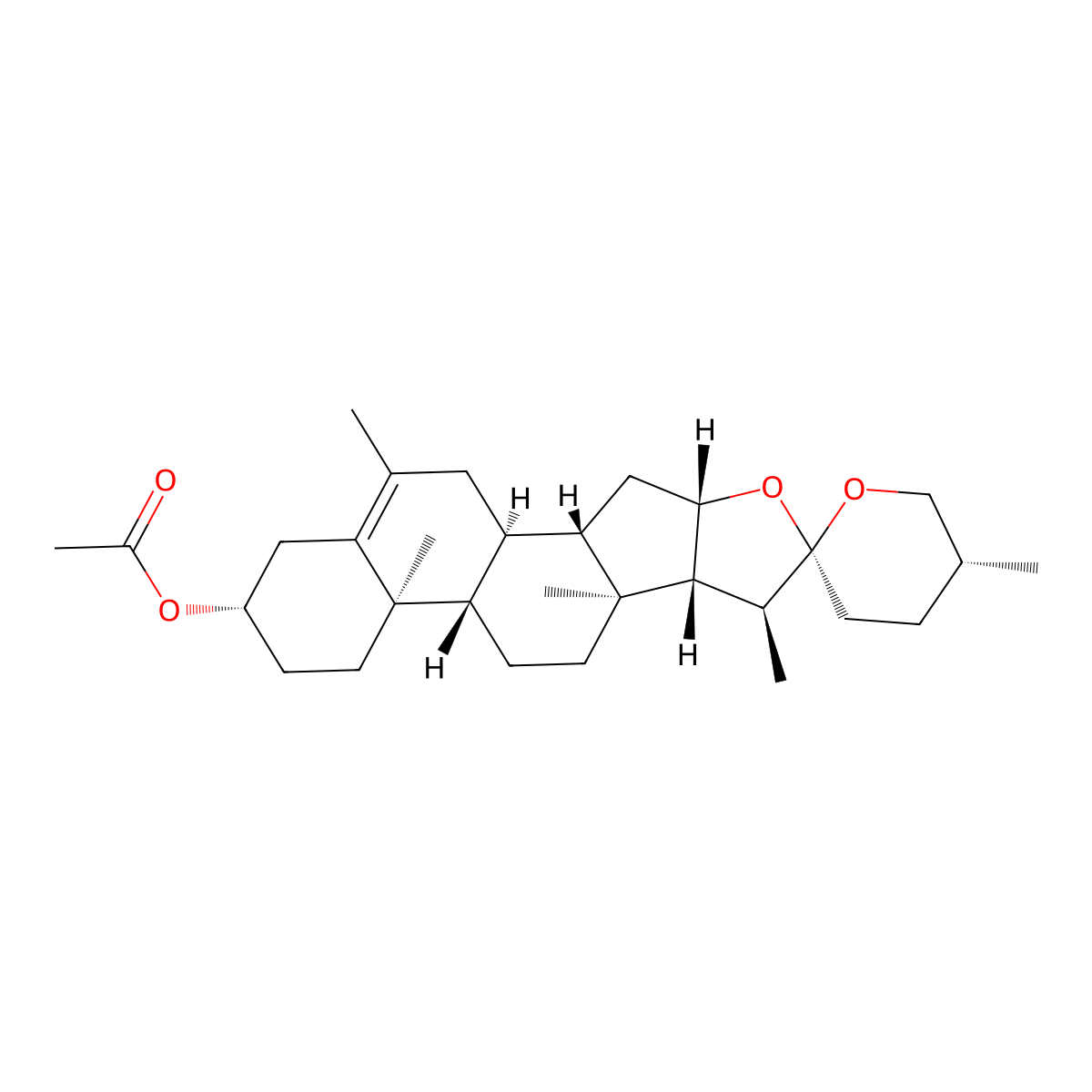 (25R)-6-Methylspirost-5-en-3beta-ol acetate molecular structure, CAS 6877-73-2