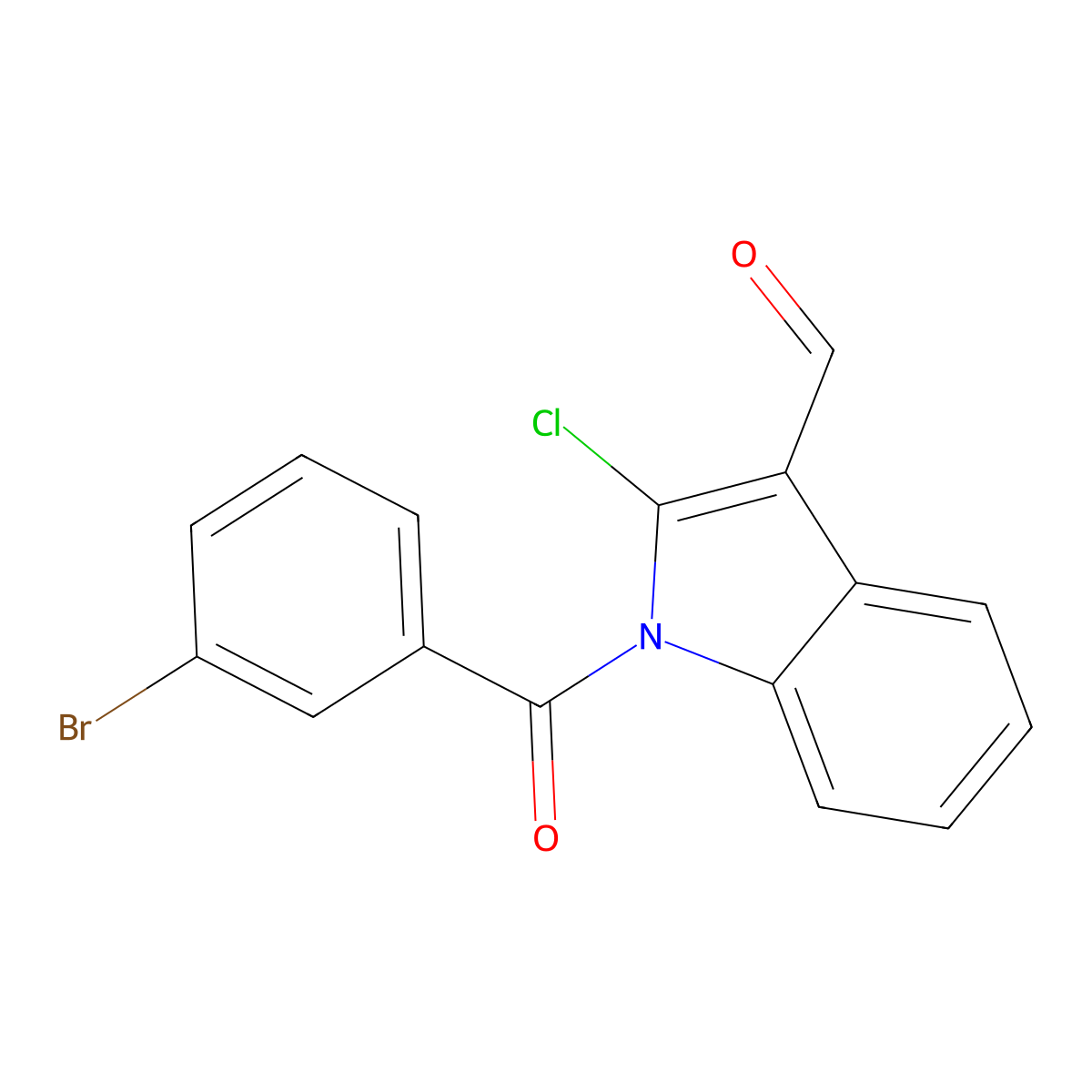 1-(3-Bromobenzoyl)-2-chloro-1H-indole-3-carbaldehyde molecular structure, CAS 68770-80-9