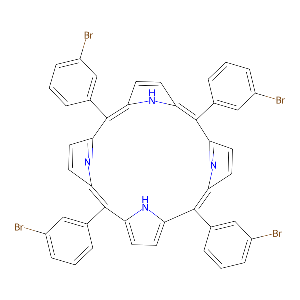 5,10,15,20-Tetrakis(3-bromophenyl)porphyrin molecular structure, CAS 68772-71-4