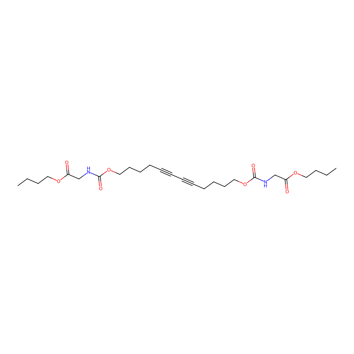 Butyl 2-[12-[(2-butoxy-2-oxo-ethyl)carbamoyloxy]dodeca-5,7-diynoxycarbonylamino]acetate molecular structure, CAS 68777-92-4