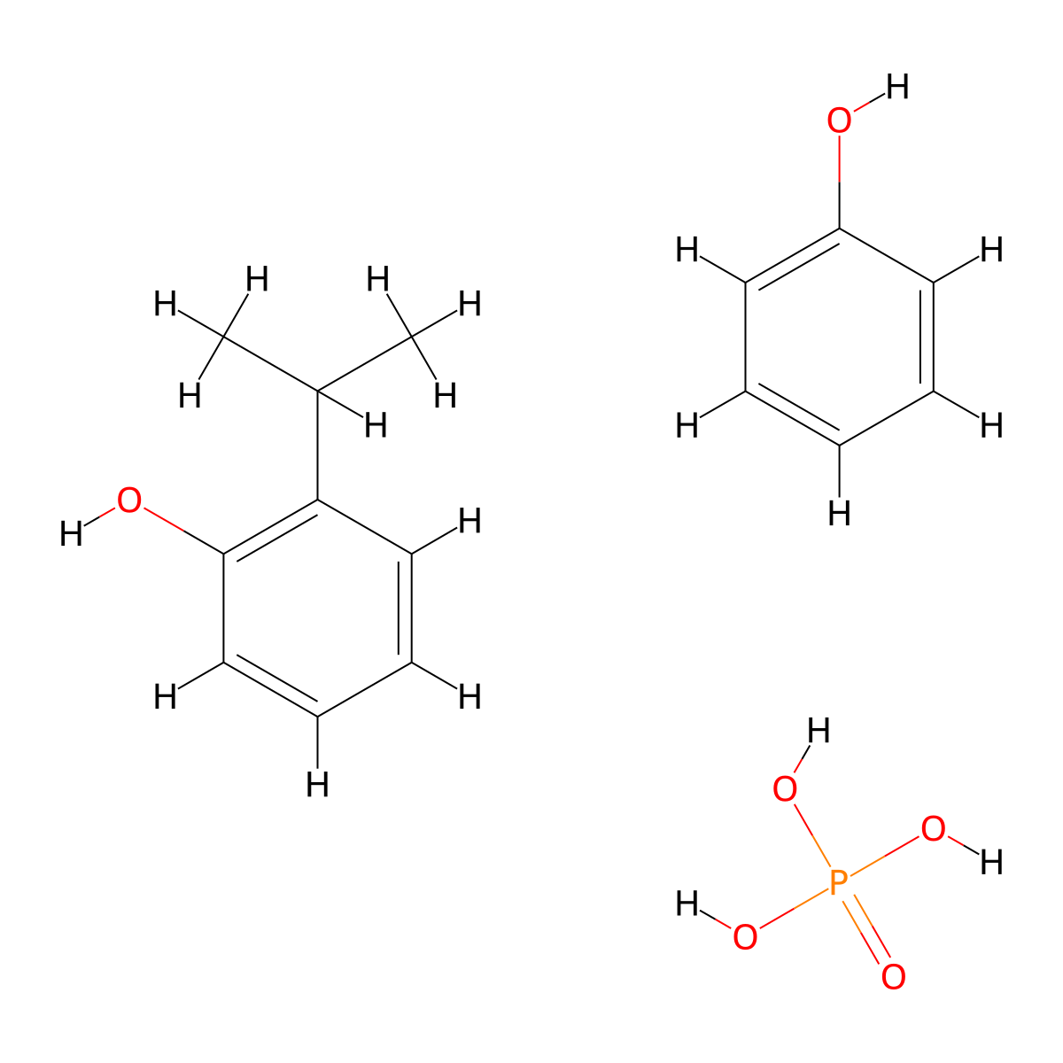 Phosphoric acid, (1-methylethyl)phenyl phenyl ester molecular structure, CAS 68782-95-6
