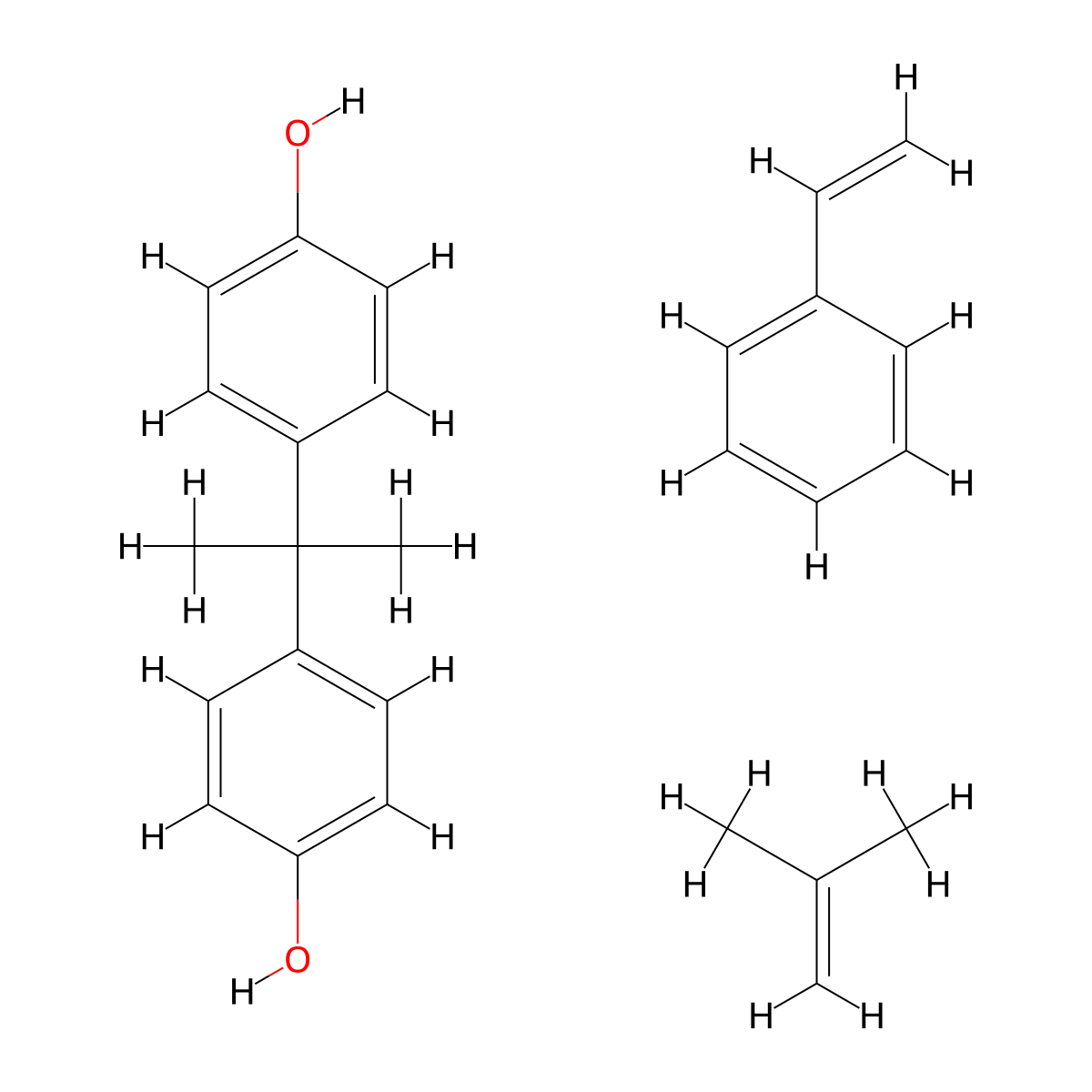 Phenol, 4,4'-(1-methylethylidene)bis-, reaction products with isobutylene and styrene molecular structure, CAS 68784-69-0