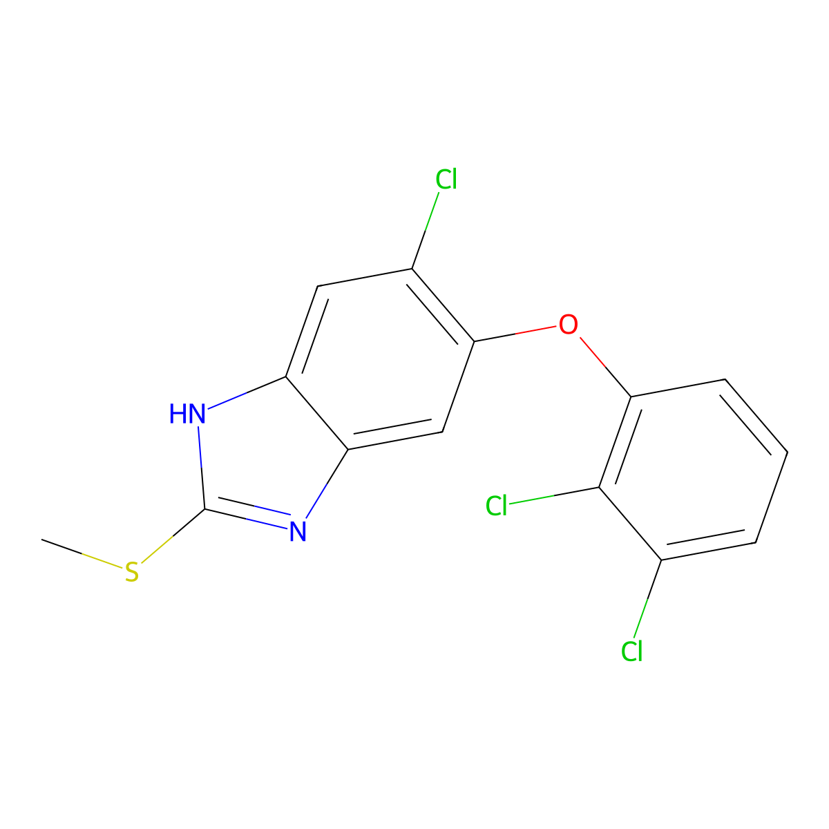 Triclabendazole molecular structure, CAS 68786-66-3
