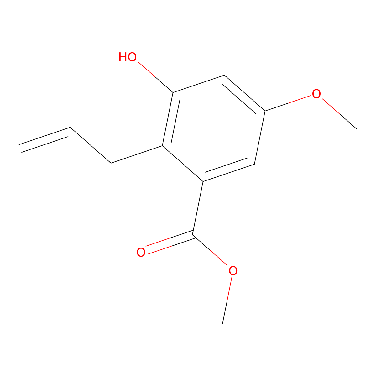 Methyl 2-Allyl-3-hydroxy-5-methoxybenzoate molecular structure, CAS 68787-64-4