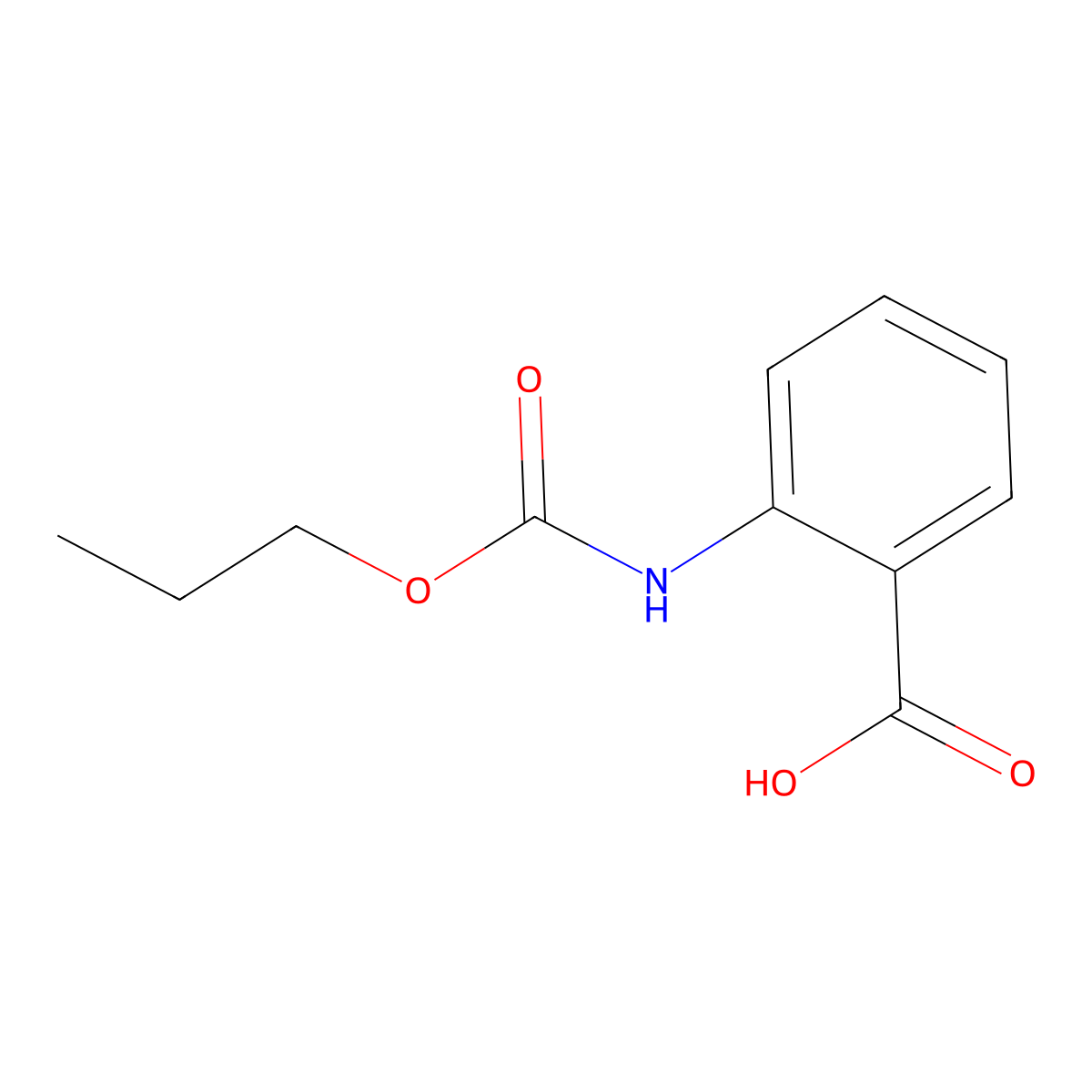 2-(propoxycarbonylamino)benzoic Acid molecular structure, CAS 68790-35-2