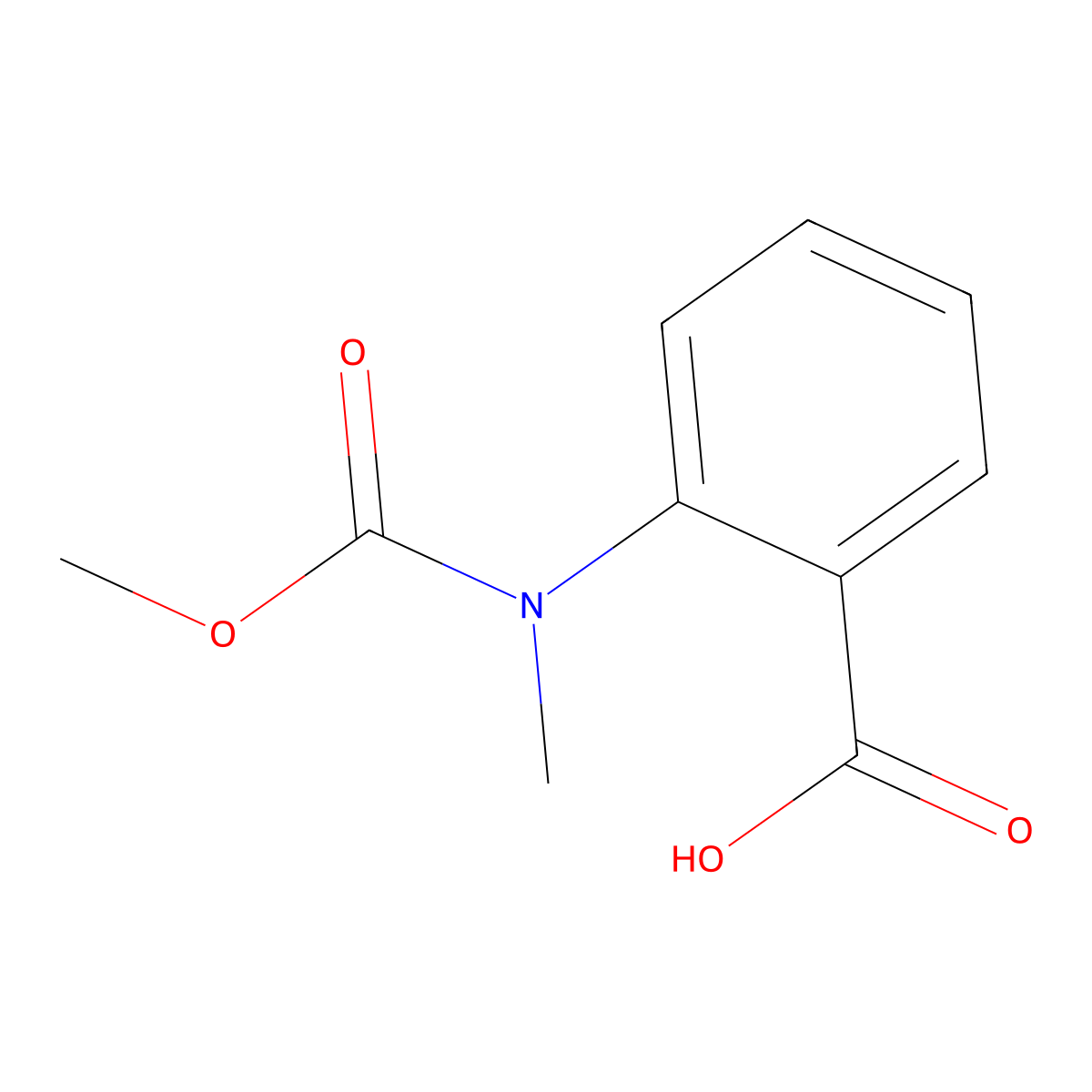 2-[(Methoxycarbonyl)(methyl)amino]benzoic acid molecular structure, CAS 68790-40-9