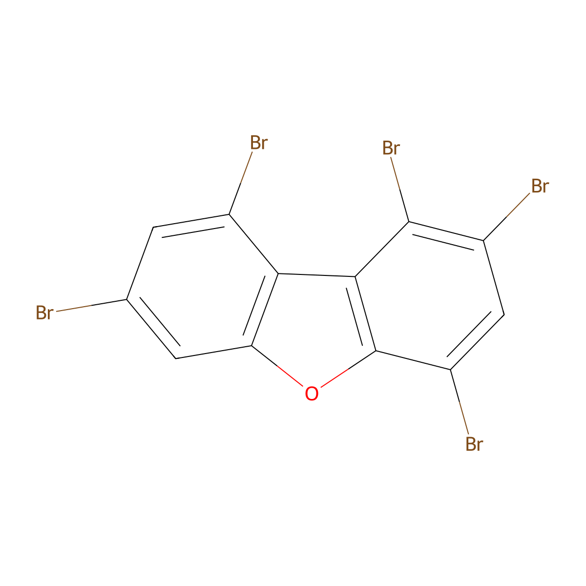 1,2,4,7,9-Pentabromo-dibenzofuran molecular structure, CAS 68795-14-2