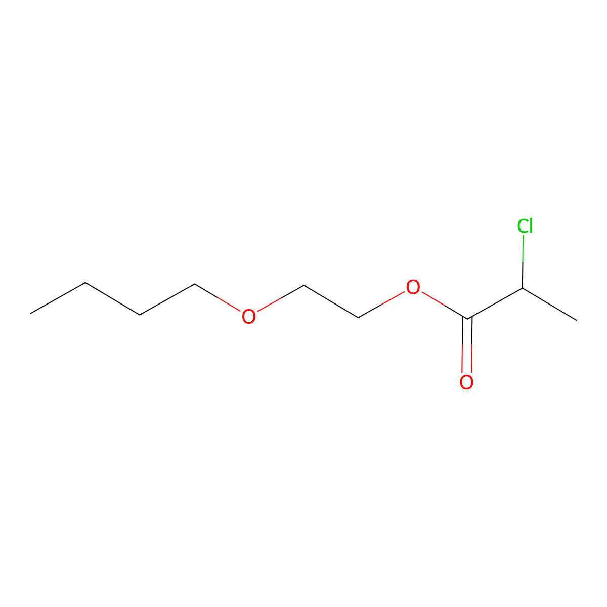 Propanoic acid, 2-chloro-, 2-butoxyethyl ester molecular structure, CAS 68797-46-6