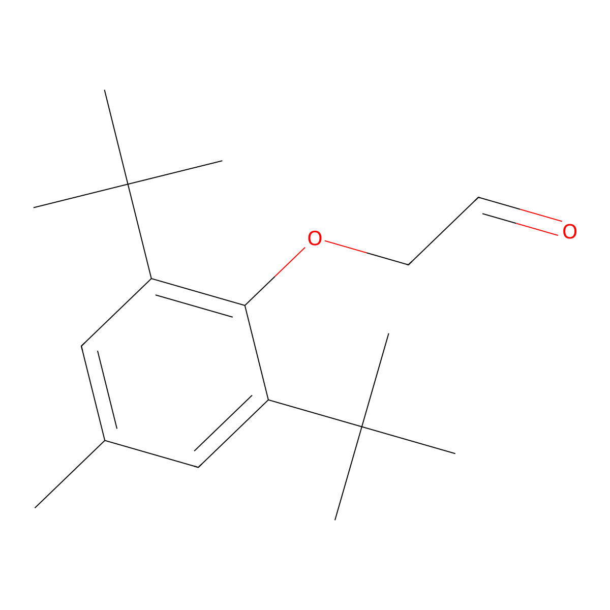 Acetaldehyde, 2-(2,6-bis(1,1-dimethylethyl)-4-methylphenoxy)- molecular structure, CAS 68797-73-9