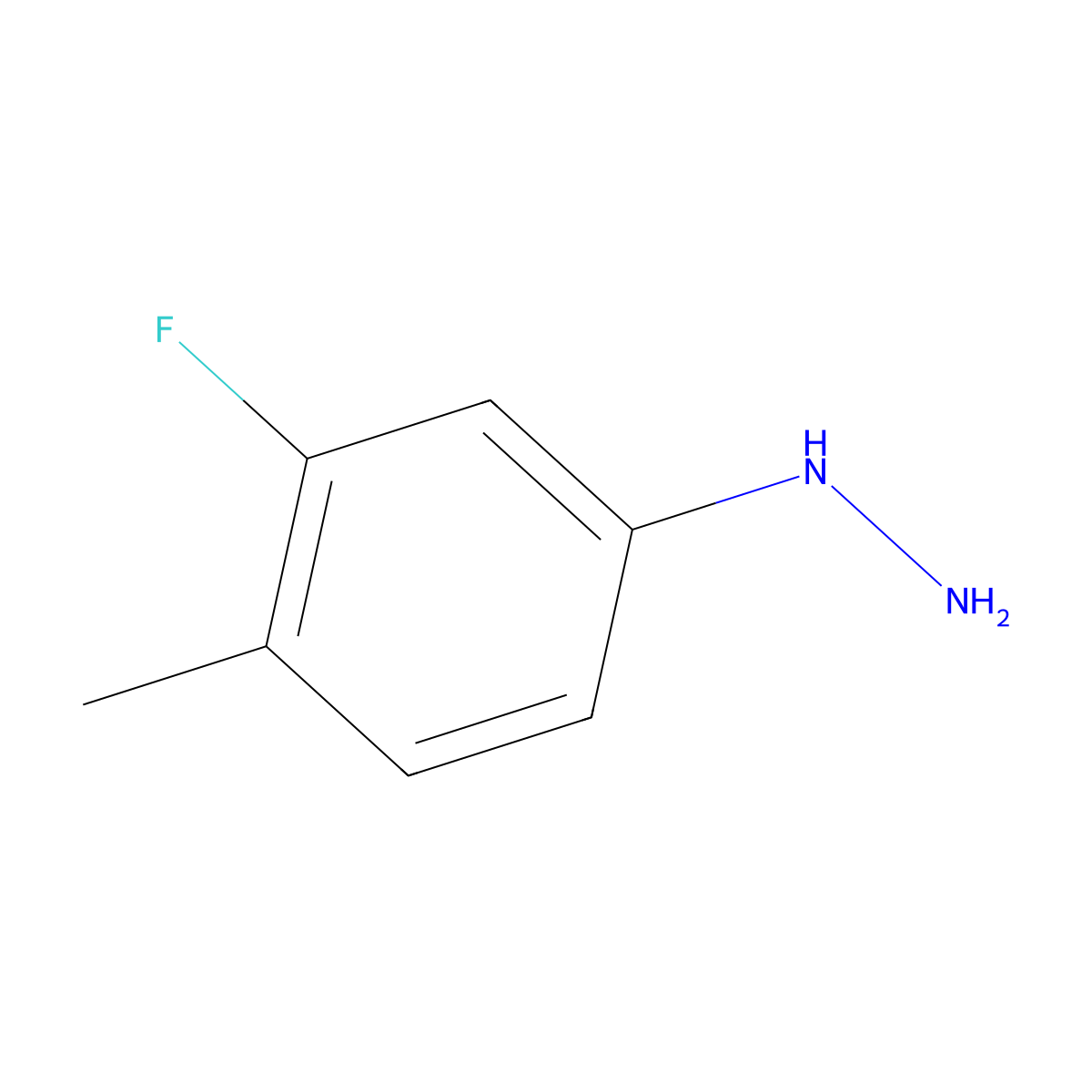 (3-Fluoro-4-methylphenyl)hydrazine molecular structure, CAS 687971-90-0