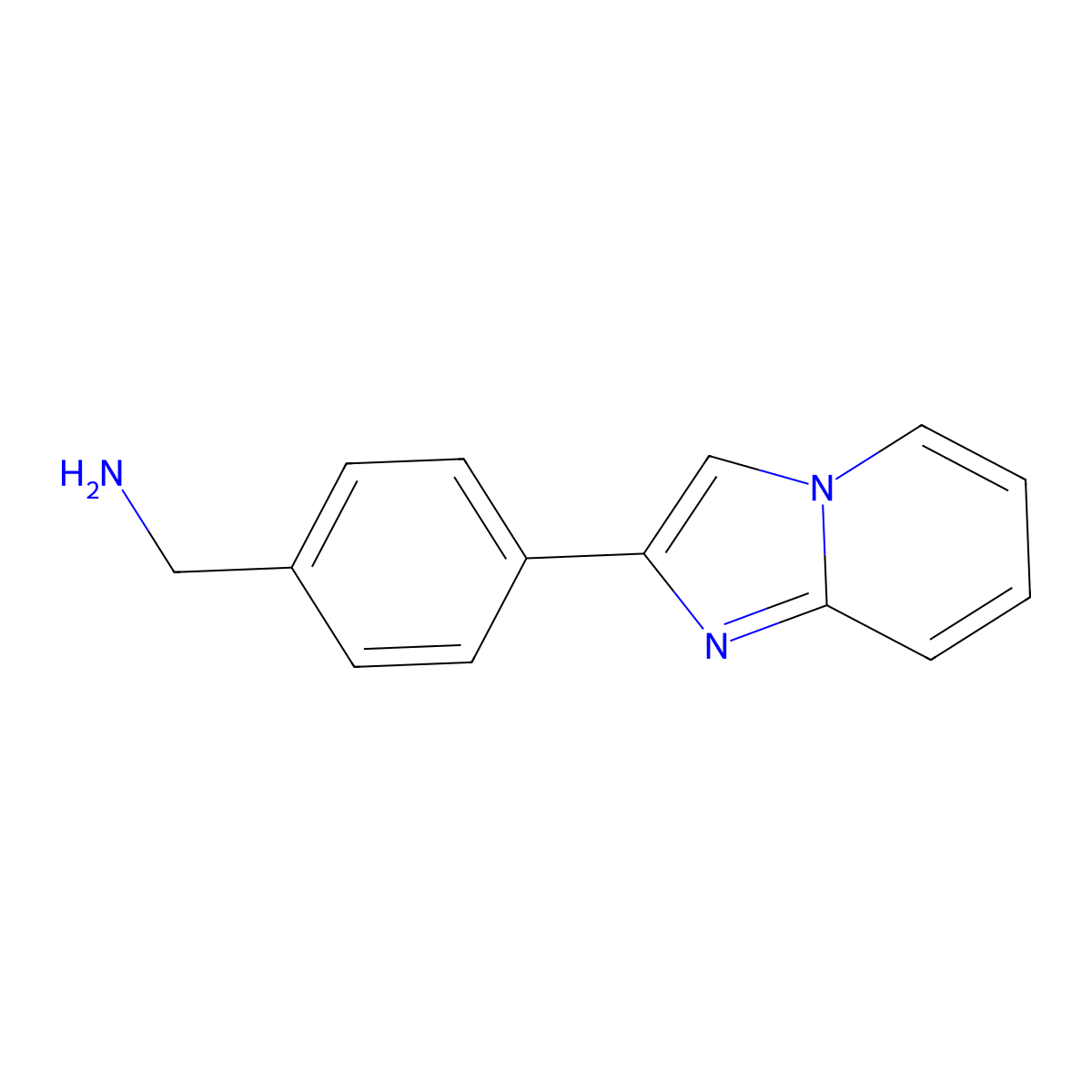 (4-(Imidazo[1,2-a]pyridin-2-yl)phenyl)methanamine molecular structure, CAS 687974-88-5